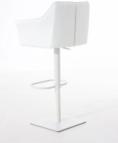 Banco de bar Damaso em couro sintético e com estrutura branca 64 x 88-113 x 45 cm Branco