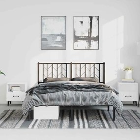 Estrutura de cama com cabeceira 193x203 cm metal preto