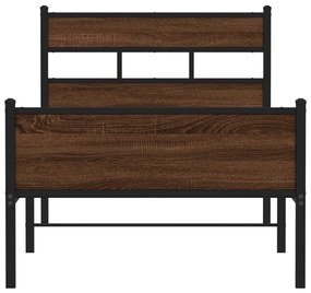 Estrutura cama s/ colchão derivados madeira carvalho castanho