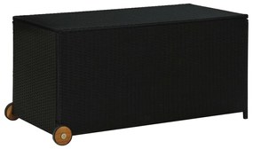 310089 vidaXL Caixa de arrumação para jardim 120x65x61 cm vime PE preto
