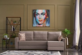 Sofá-cama de Canto Ece – Creme – 242 x 88 x 90 cm