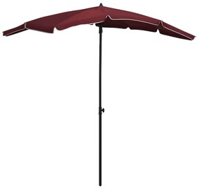vidaXL Guarda-sol de jardim com poste 200x130 cm bordô