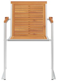 Cadeiras de jardim com almofadões 2 pcs acácia maciça e aço