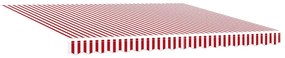 Toldo Retrátil Manual Listrado Vermelho e Branco 400x300 cm