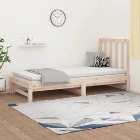 3108317 vidaXL Sofá-cama de puxar 2x(90x200) cm madeira de pinho maciça