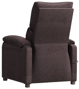 Poltrona de massagens tecido castanho-escuro