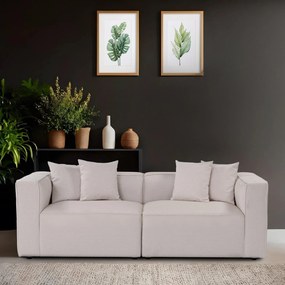 Sofá de 2 Lugares Mora – Ecru – 220x69x90 cm