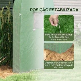 Estufa de Jardim Estufa Resistente com 4 Janelas 2 Portas com Fecho de