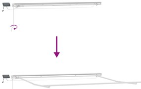 Toldo Retrátil Manual vidaXL com LED Vermelho 450x350 cm