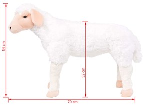 Brinquedo de montar ovelha peluche branco XXL