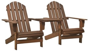 vidaXL Cadeiras jardim Adirondack + mesa centro madeira abeto castanho