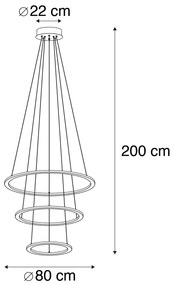 Candeeiro suspenso design aço regulável-3-etapas LED - TIJN Design