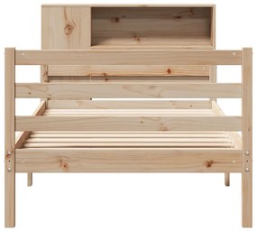 Cama com estante sem colchão 75x190 cm pinho maciço