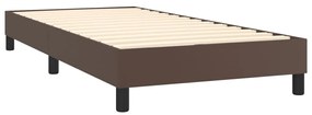 Estrutura de cama 80x200 cm couro artificial castanho