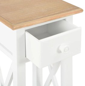 Mesa lateral 27x27x65,5 cm madeira branco
