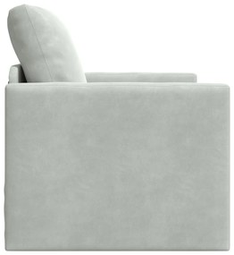 Sofá de Andar vidaXL Individual Conversível Veludo 74x77x81 cm Cinza C