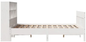 Cama sem colchão 120x190 cm madeira de pinho maciça branco