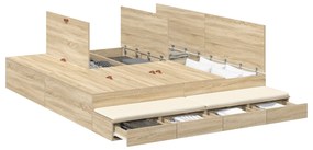 Estrutura de Cama de Armazenamento Carvalho Sonoma 180x200 cm