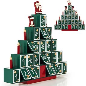 Calendário do Advento Árvore de Natal em madeira