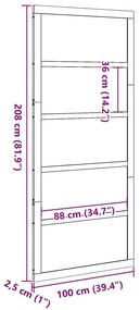 Porta de Celeiro Castanha 100x208 cm Madeira Sólida Pinheiro