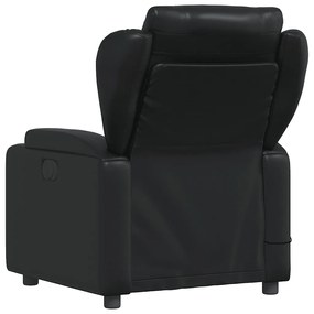 Poltrona de massagens reclinável couro artificial preto