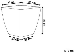 Vaso decorativo para plantas 35 x 35 x 34 cm prateado ASTRAS Beliani