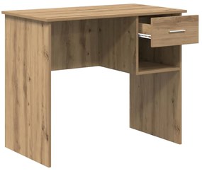 Mesa com Armazenamento Carvalho Artesanal 90x49,5x75 cm Madeira de Eng