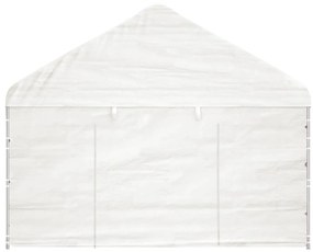 Gazebo com telhado 20,07x4,08x3,22 m polietileno branco