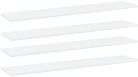 Prateleiras estante 4 pcs 100x20x1,5cm contraplacado branco