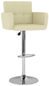 Bancos de bar 2 pcs couro artificial cor creme