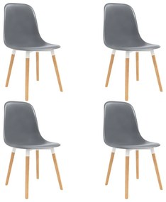 vidaXL Cadeiras de jantar 4 pcs plástico cinzento
