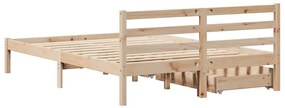 Cama sem colchão 140x200 cm madeira de pinho maciça