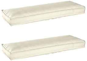 vidaXL Conjunto de Almofadas para Palete 2 pcs Creme 120 x 40 x 8 cm