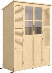 Outsunny Casinha de Jardim Walk-in com Piso e 4 Janelas | Aosom Portugal
