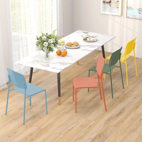 Conjunto de 4 cadeiras sem braços com encosto ergonómico e assento largo empilháveis para sala de jantar Carga 160 kg Multicolorido