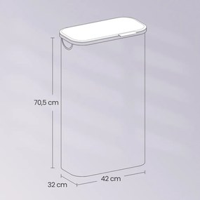 Cesto da roupa suja, cesto com tampa, 90 L castanho