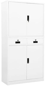 vidaXL Armário de escritório 90x40x180 cm aço branco