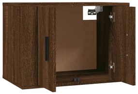 Conjunto móveis de TV 3pcs madeira processada carvalho castanho