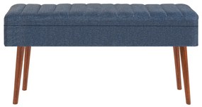 Conjunto de Mesa de Jantar Extensível Vina – Nogueira e Azul Escuro –