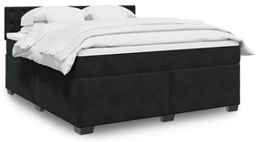 vidaXL Cama com molas/colchão 180x200 cm veludo preto