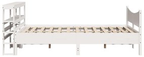 Estrutura cama c/ cabeceira 120x190 cm pinho maciço branco