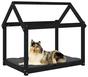 Cama para cães 101x70x90 cm madeira de pinho preto