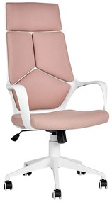 Cadeira de escritório em tecido rosa e branca DELIGHT Beliani