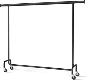 Cabide guarda roupa com rodas 45 x (160-200) x 162,9 cm, barra extensível, capacidade de carga até 110 kg preto
