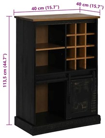 Adega HALDEN com Suporte para Vinhos e Porta Deslizante Pinho
