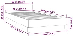 Estrutura de cama sem colchão 90x200 cm veludo cinzento-escuro