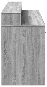 Secretária luzes LED 160x55x91cm deriv. madeira cinzento sonoma