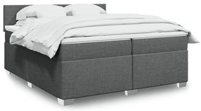 vidaXL Cama com molas/colchão 200x200 cm tecido cinzento-escuro