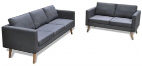 272194 vidaXL Conjunto de sofás de 2 lugares e 3 lugares tecido cinza escuro