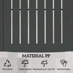 Conjunto de 2 Espreguiçadeiras Reclináveis de Plástico PP com Bandeja Lateral Encosto Ajustável em 5 Posições 192x57x28,5 cm Cinzento